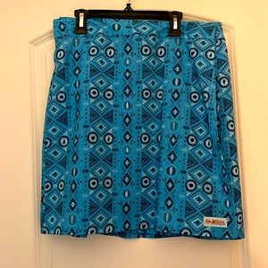 Medium Blue print RipSkirt wrap cover up, Length 2